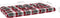 vidaXL - Palletkussens - 3 - st - ruitpatroon - stof - rood