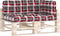 vidaXL - Palletkussens - 3 - st - ruitpatroon - stof - rood