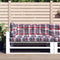 vidaXL - Palletkussens - 3 - st - ruitpatroon - stof - rood