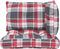 vidaXL - Palletkussens - 3 - st - ruitpatroon - stof - rood