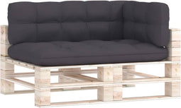 vidaXL - Palletkussens - 3 - st - stof - antracietkleurig