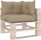 vidaXL - Palletkussens - 3 - st - stof - beige
