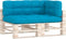 vidaXL - Palletkussens - 3 - st - stof - blauw
