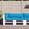 vidaXL - Palletkussens - 3 - st - stof - blauw