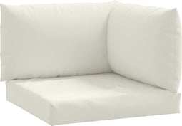 vidaXL - Palletkussens - 3 - st - stof - gemêleerd - crèmekleurig