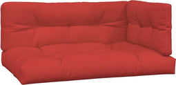 vidaXL - Palletkussens - 3 - st - stof - rood