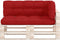 vidaXL - Palletkussens - 3 - st - stof - rood