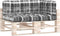 vidaXL - Palletkussens - 3 - st - stof - ruitpatroon - grijs