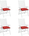 vidaXL - Palletkussens - 4 - st - 50x50x7 - cm - oxford - stof - rood