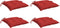 vidaXL - Palletkussens - 4 - st - 50x50x7 - cm - oxford - stof - rood