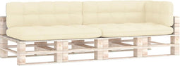 vidaXL - Palletkussens - 5 - st - stof - crèmekleurig