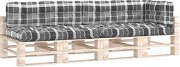 vidaXL - Palletkussens - 5 - st - stof - ruitpatroon - grijs
