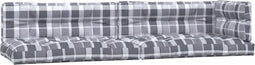 vidaXL - Palletkussens - 5 - st - stof - ruitpatroon - grijs