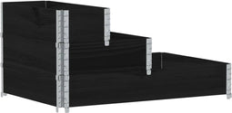 vidaXL - Palletopzetrand - 3-laags - 120x80 - cm - massief - grenenhout - zwart