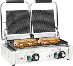 vidaXL Panini grill dubbel gegroefd 3600 W 57x30.5x20 cm