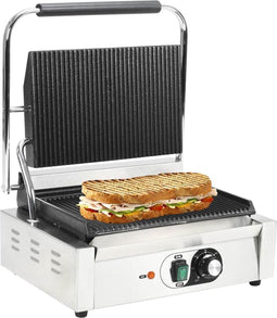 vidaXL Panini grill gegroefd 2200 W 43x30.5x20 cm