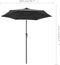 vidaXL - Parasol - 200x224 - cm - aluminium - antraciet