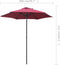 vidaXL - Parasol - 200x224 - cm - aluminium - bordeauxrood