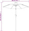 vidaXL - Parasol - 200x224 - cm - aluminium - bordeauxrood