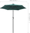 vidaXL - Parasol - 200x224 - cm - aluminium - groen