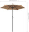 vidaXL - Parasol - 200x224 - cm - aluminium - taupe