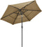 vidaXL - Parasol - 3-laags - met - aluminium - paal - 2,5 - m - taupe