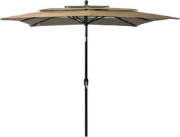 vidaXL - Parasol - 3-laags - met - aluminium - paal - 2,5x2,5 - m - taupe