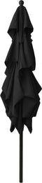 vidaXL - Parasol - 3-laags - met - aluminium - paal - 2,5x2,5 - m - zwart