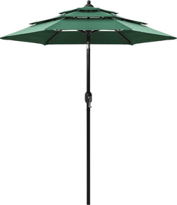 vidaXL - Parasol - 3-laags - met - aluminium - paal - 2 - m - groen
