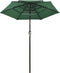 vidaXL - Parasol - 3-laags - met - aluminium - paal - 2 - m - groen
