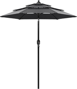 vidaXL - Parasol - 3-laags - met - aluminium - paal - 2 - m - antracietkleurig