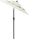 vidaXL - Parasol - 3-laags - met - aluminium - paal - 2 - m - zandkleurig