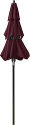 vidaXL - Parasol - 3-laags - met - aluminium - paal - 2 - m - bordeauxrood