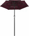 vidaXL - Parasol - 3-laags - met - aluminium - paal - 2 - m - bordeauxrood