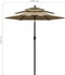 vidaXL - Parasol - 3-laags - met - aluminium - paal - 2 - m - taupe