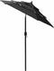 vidaXL - Parasol - 3-laags - met - aluminium - paal - 2 - m - zwart