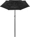 vidaXL - Parasol - 3-laags - met - aluminium - paal - 2 - m - zwart