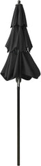vidaXL - Parasol - 3-laags - met - aluminium - paal - 2 - m - zwart