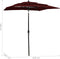 vidaXL - Parasol - 3-laags - met - aluminium - paal - 2x2 - m - bordeauxrood