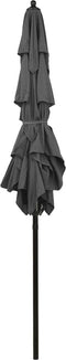 vidaXL - Parasol - 3-laags - met - aluminium - paal - 2x2 - m - antracietkleurig