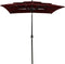 vidaXL - Parasol - 3-laags - met - aluminium - paal - 2x2 - m - bordeauxrood