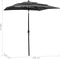 vidaXL - Parasol - 3-laags - met - aluminium - paal - 2x2 - m - antracietkleurig