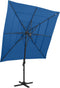 vidaXL - Parasol - 4-laags - met - aluminium - paal - 250x250 - cm - azuurblauw