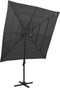 vidaXL - Parasol - 4-laags - met - aluminium - paal - 250x250 - cm - antracietkleurig