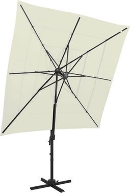 vidaXL - Parasol - 4-laags - met - aluminium - paal - 250x250 - cm - zandkleurig