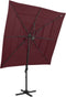vidaXL - Parasol - 4-laags - met - aluminium - paal - 250x250 - cm - bordeauxrood