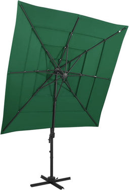 vidaXL - Parasol - 4-laags - met - aluminium - paal - 250x250 - cm - groen