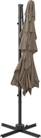 vidaXL - Parasol - 4-laags - met - aluminium - paal - 250x250 - cm - taupe