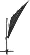 vidaXL - Parasol - 4-laags - met - aluminium - paal - 250x250 - cm - zwart