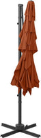 vidaXL - Parasol - 4-laags - met - aluminium - paal - 250x250 - cm - terracottakleurig